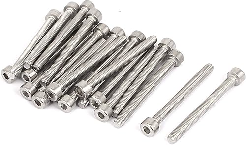 IIVVERR Bicicleta Bicicleta 201 Acero Inoxidable Tornillos de Casquillo Hexagonal M4 x 1.575 in 20 unids (Bicicleta Bicicleta 201 Acero inoxidable