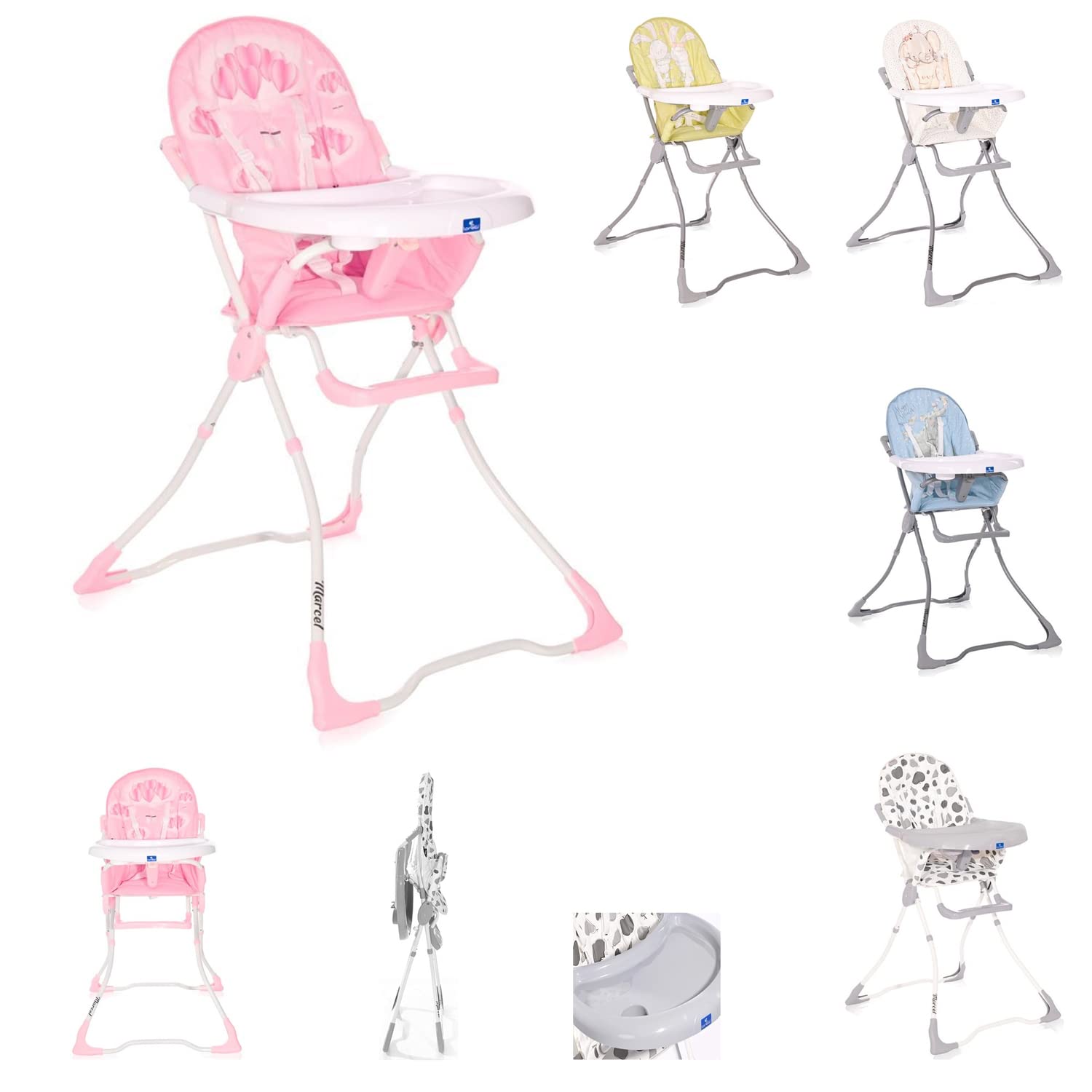 Lorelli Marcel Folding High Chair Cup Recess Washable Fabric