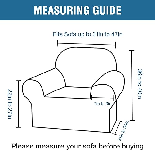 Miniatura 2 de H.VERSAILTEX Fundas para silla, funda para silla, protector de muebles de alta elasticidad, 1 pieza funda para sofá o silla de estar, tela de