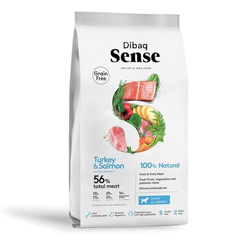 Dibaq Sense Puppy Turkey & Salmon Grain Free Hypoallergenic All Breeds Dog Gravy Food (2 Kg), 1 Count