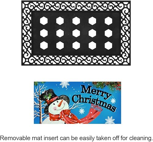Miniatura 4 de Attraction Design Snowman Christmas Doormat, 17.7" x 29.5", Polyethylene + Rubber, Non Slip, Water Resistant, Low Profile, Indoor/Outdoor