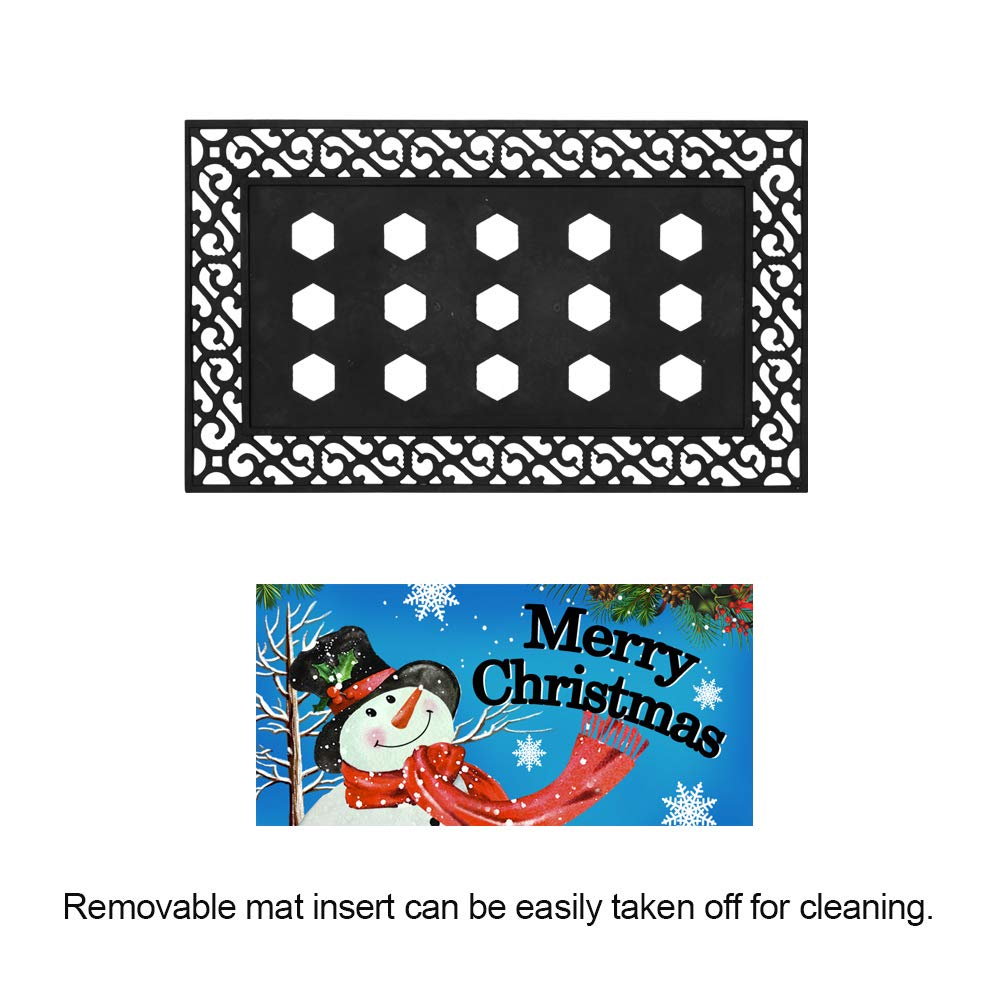 Attraction Design Snowman Christmas Doormat, 17.7