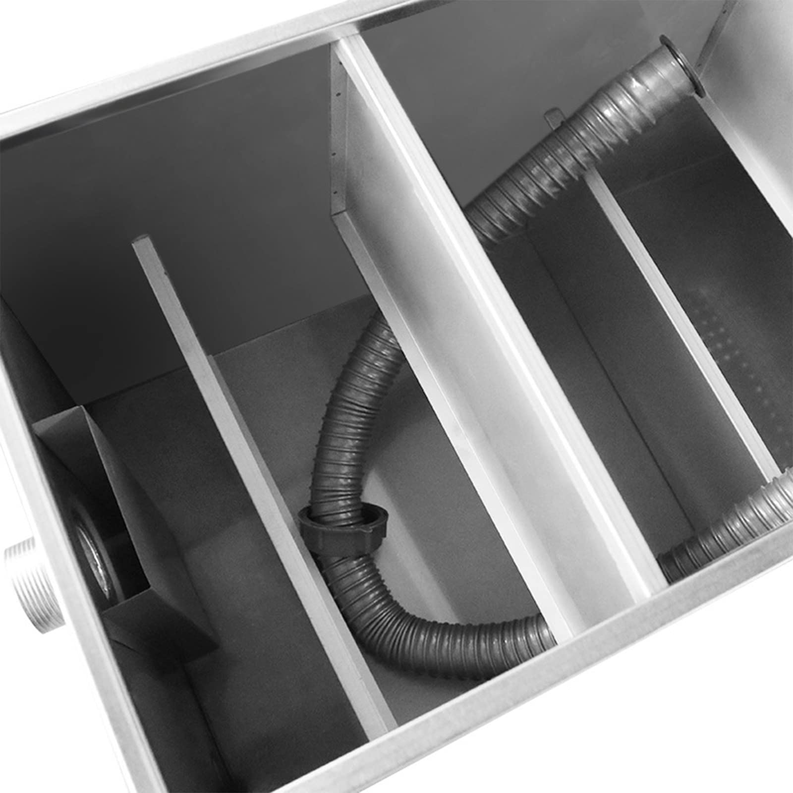 Interceptor de Trampa de Grasa de Acero Inoxidable, Separador de Grasa de Bajo Fregadero para Tratamiento de Aguas Residuales, Trampa de Grasa Comercial para Cocina y Restaurante(Size:35 * 25 * 25cm)