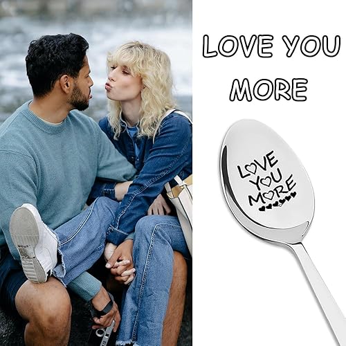 Miniatura 2 de Love You More - Cuchara de regalo para él, esposa, marido, aniversario, cumpleaños, novio, novia, regalo de Navidad para parejas, cucharas de té,
