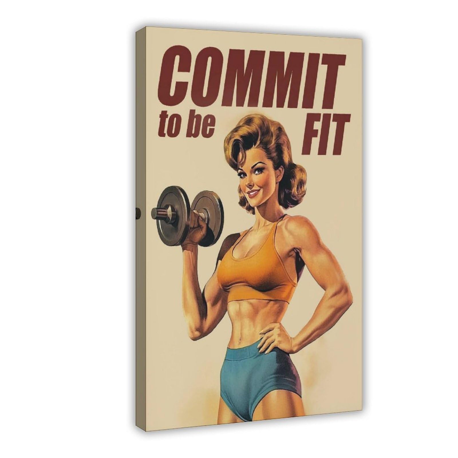 Wjwart Women's Bodybuilding Art Workout Gym Girls Fitness Room Canvas Poster Wall Art Print Picture Paintings 12X18inch(30X45cm)