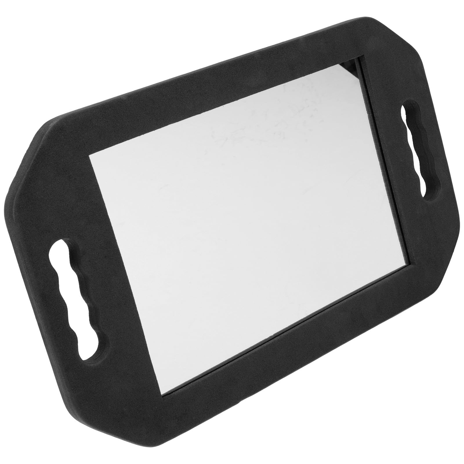 Miroir rectangulaire à main en mousse antichoc et verre haute netteté
