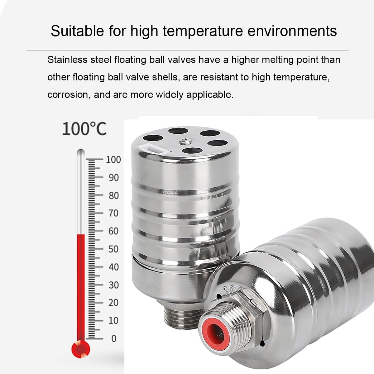 Valvola a sfera galleggiante, Kit valvola a sfera Valvola a sfera galleggiante in acciaio inossidabile 304, valvola a galleggiante for controllo del livello 'acqua completamente automatica in acciaio