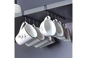 AliCH 2 pcs Contact Hooks, Invisible Black Mug Hooks, Nail-free Adhesive Coffee...