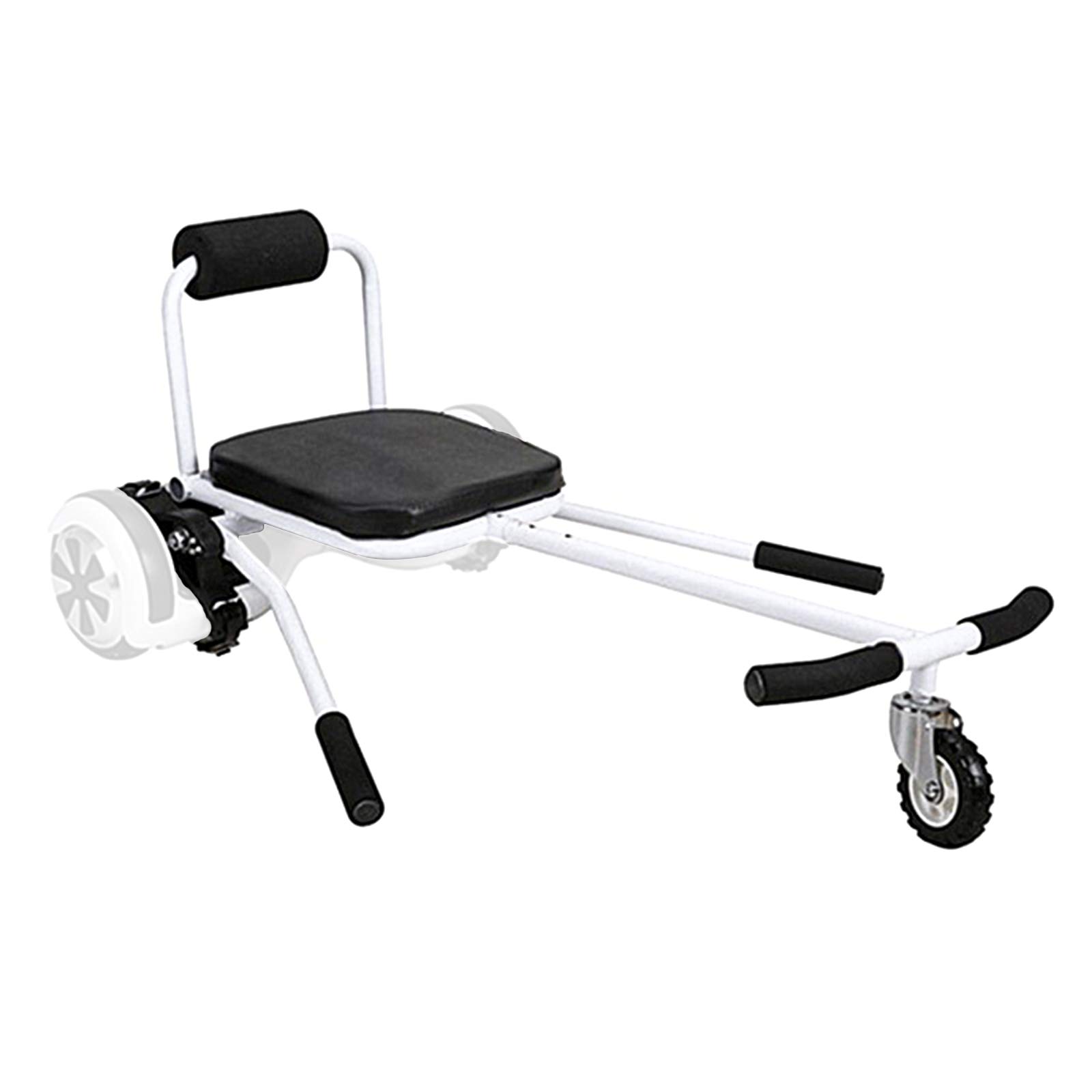 TGHY Hoverboard Seat Attachment Lightweight Go Kart Conversion Kit Transforming Self Balancing Scooter into Go-Kart Adjustable Length Compatible for 6.5'' 8'' 10'' Fits for Kids to Adults,White