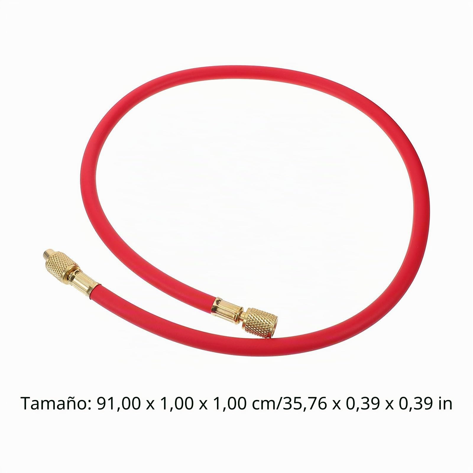 36 inch AC Charging Hose HVAC Refrigerant R12 R22 R404 R502 R134A Car Air Conditioning Refrigeration Tube 3000-600 PSI Standard 1/4" SAE Hose Gauge Hose With Fittings (Blue)