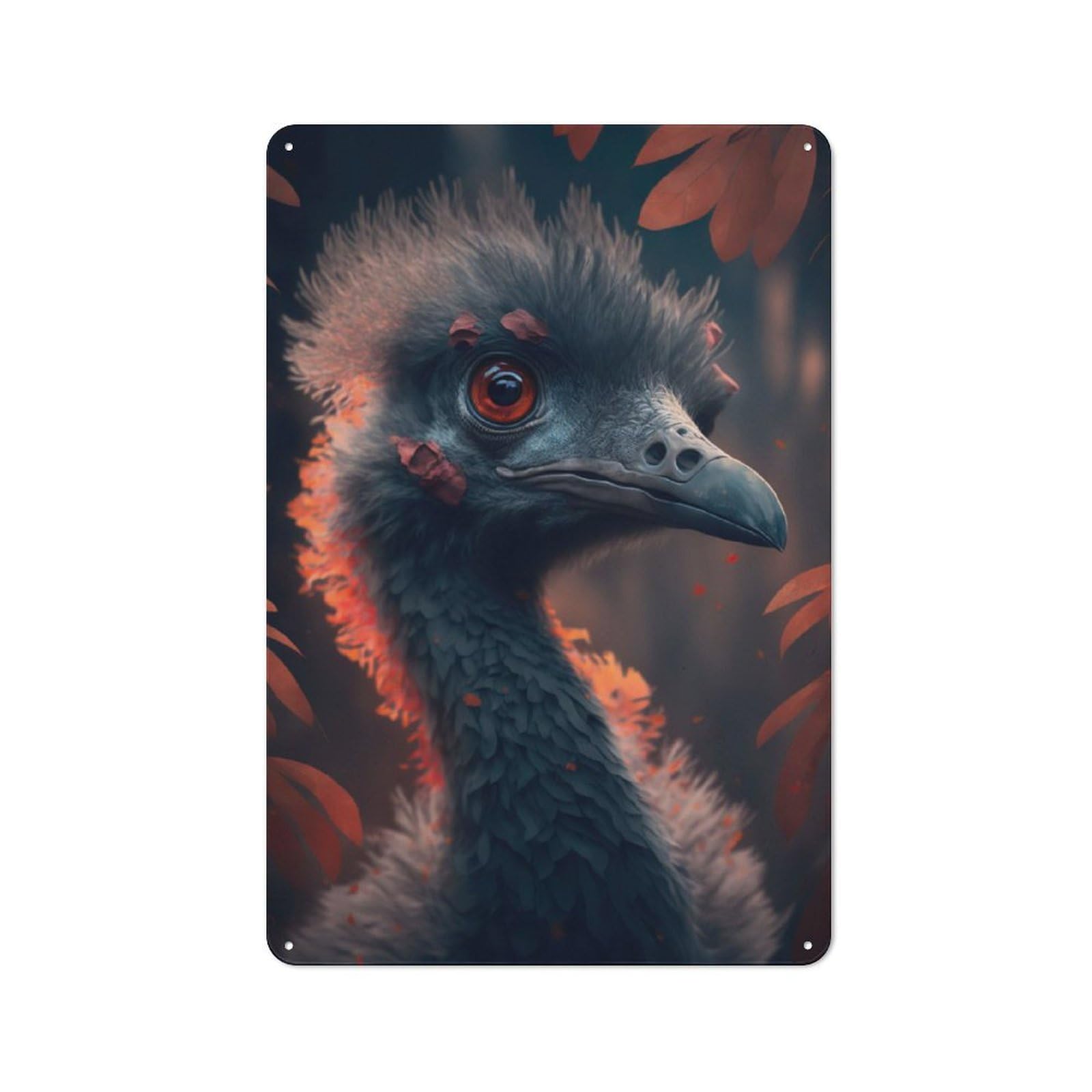 Junmoney Baby Ostrich Tin Sign 30X20cm For Garage Wall, Retro-Style Wall Decor, For Vintage Wall Decor Fans, For Metal Sign Collectors