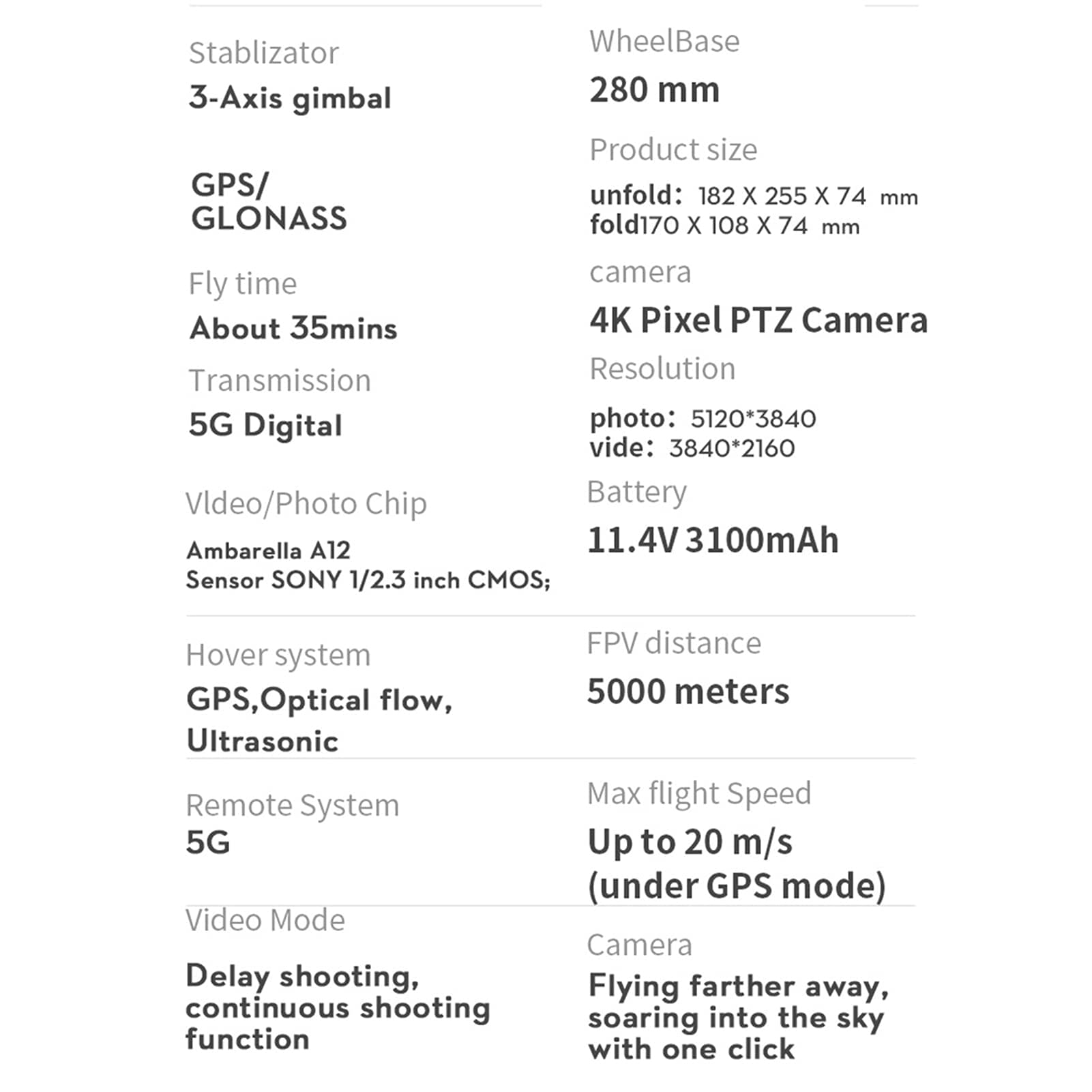 Drone GPS Professionale per Adulti 5 km 5G FPV Mini droni con Fotocamera cardanica a 3 Assi 4K e 35 Minuti di Tempo di Volo Brushless RC Quadcopter
