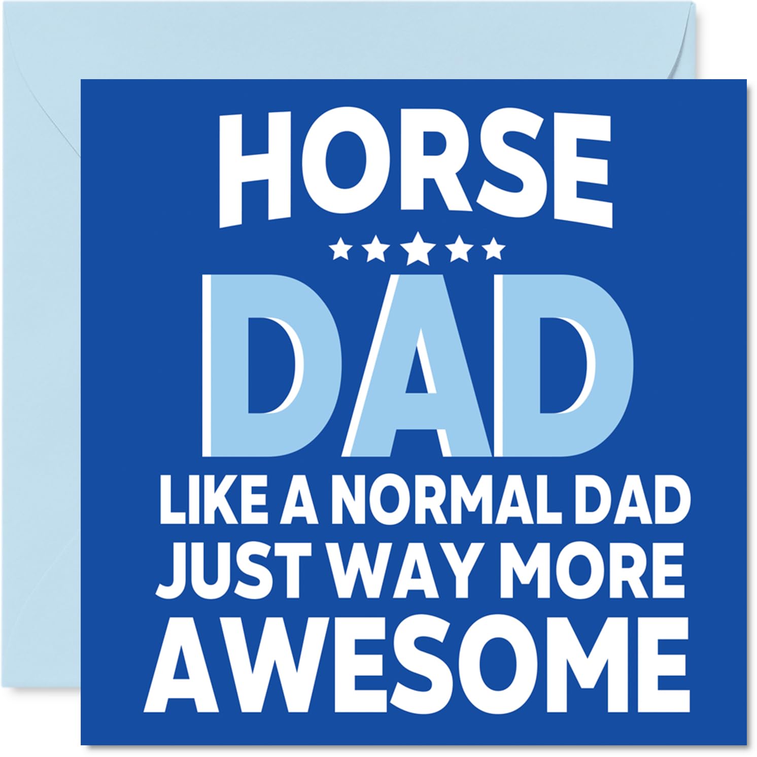 Dad Birthday Card - Awesome Horse Dad - Happy Birthday Card from Son Daughter, 145mm Horse Parent Bday Greeting Cards
