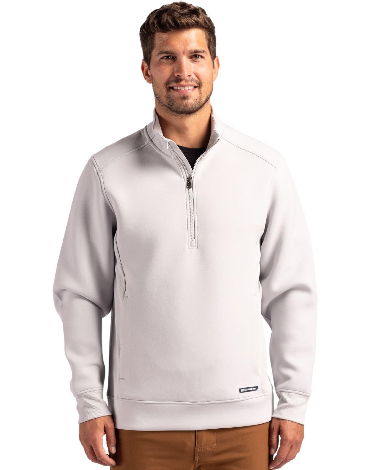 Cutter & Buck Roam Eco Recycled Quarter Zip Mens Pullover, Solitare, XXL