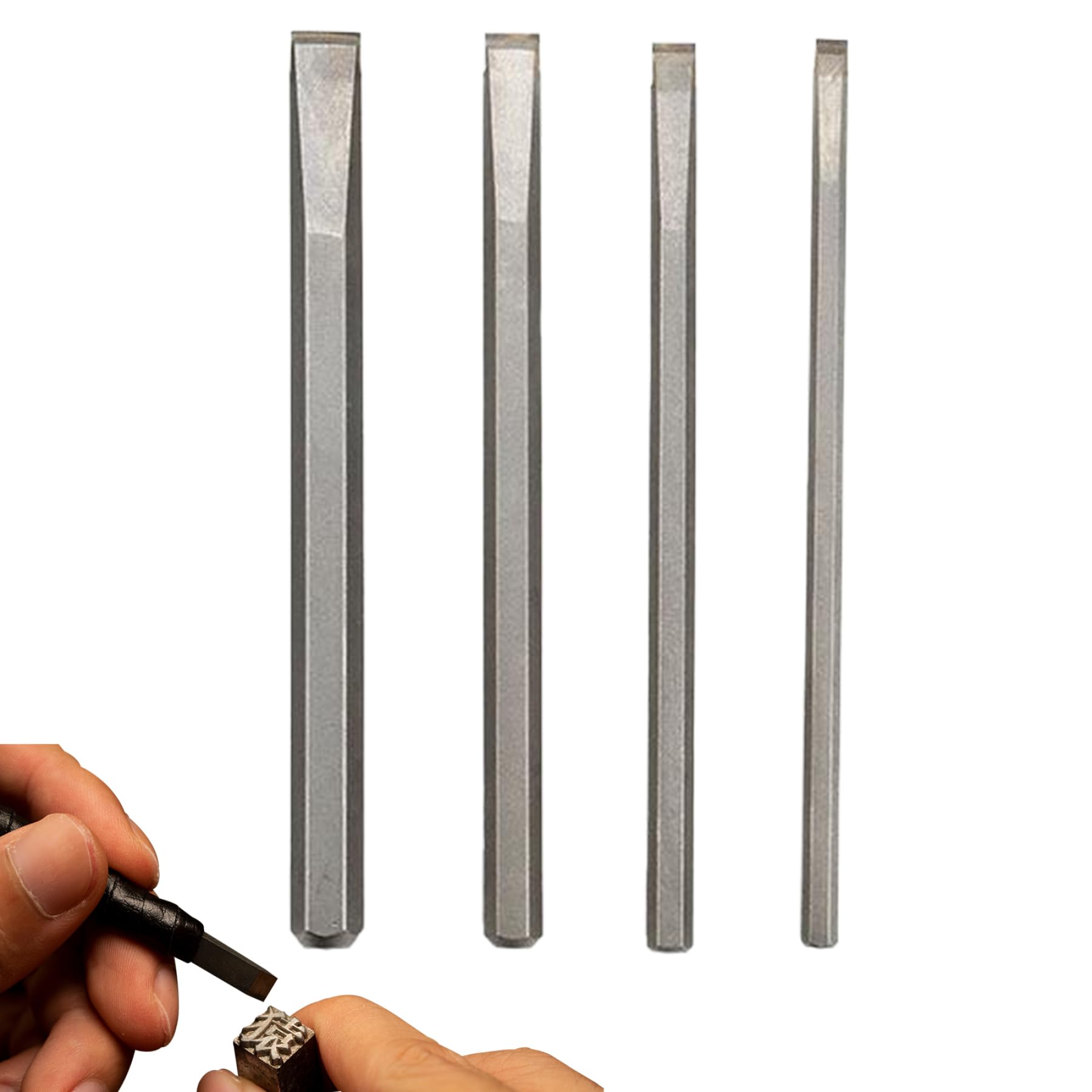 Stone Carving Tools, Anti-Slip Metal Engraving Tools with Precise Cutter for Marble Granites and More Achieve Exquisite Art Works, for Engraving and Seal Cutting Soapstone Carving Kit