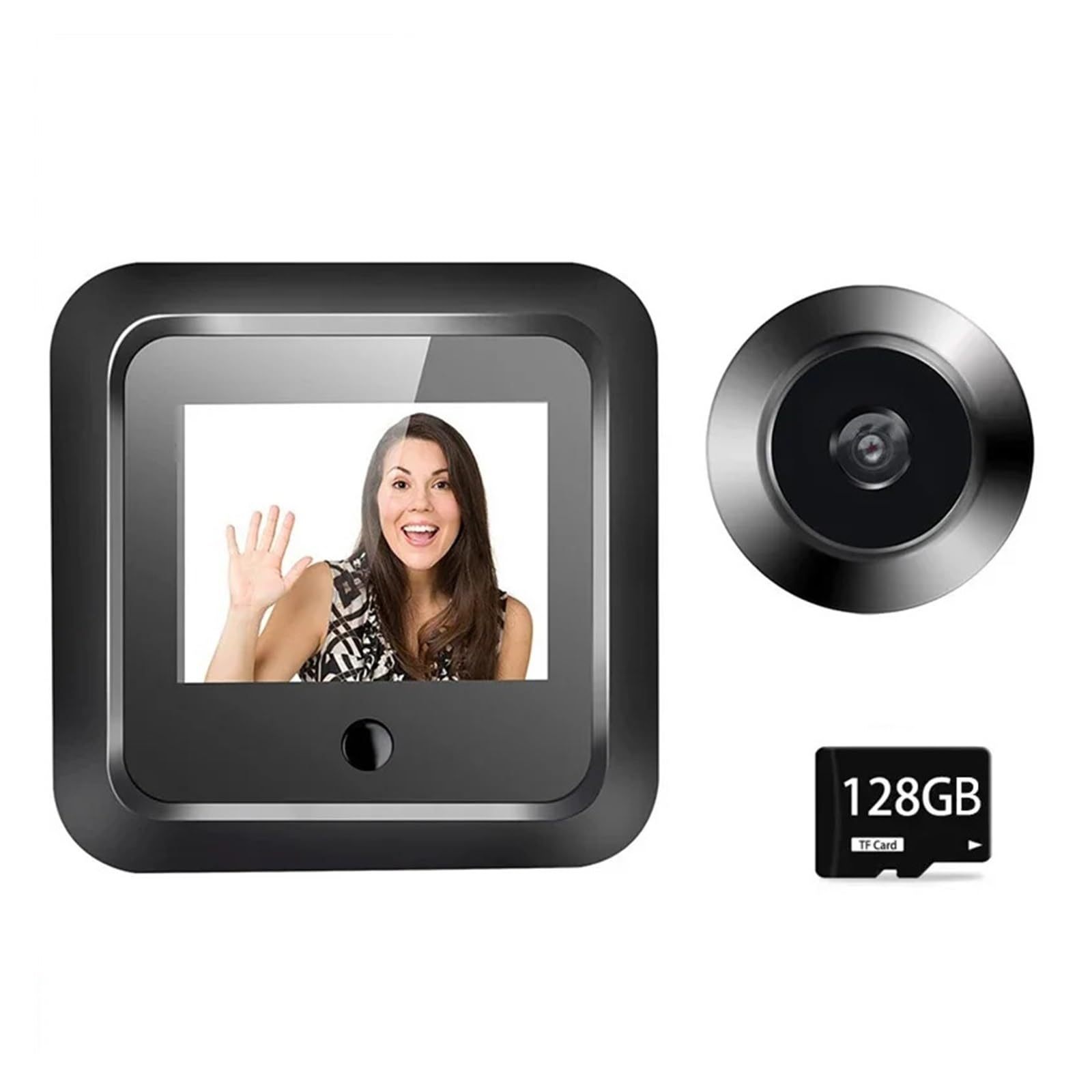 Spioncino da 2,4 pollici 120 ° Smart Digital Door Viewer Camera Security (con scheda da 128 GB)