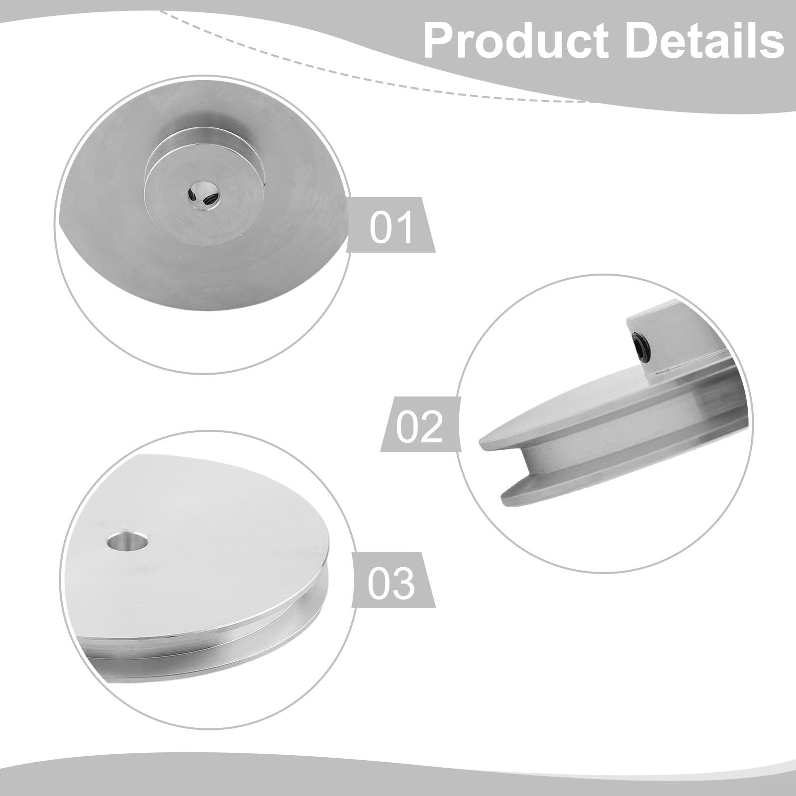 Poulies à rainure en V en aluminium haute performance pour courroies de 6 mm de largeur, tailles allant de 20 mm à 80 mm de diamètre extérieur (80)