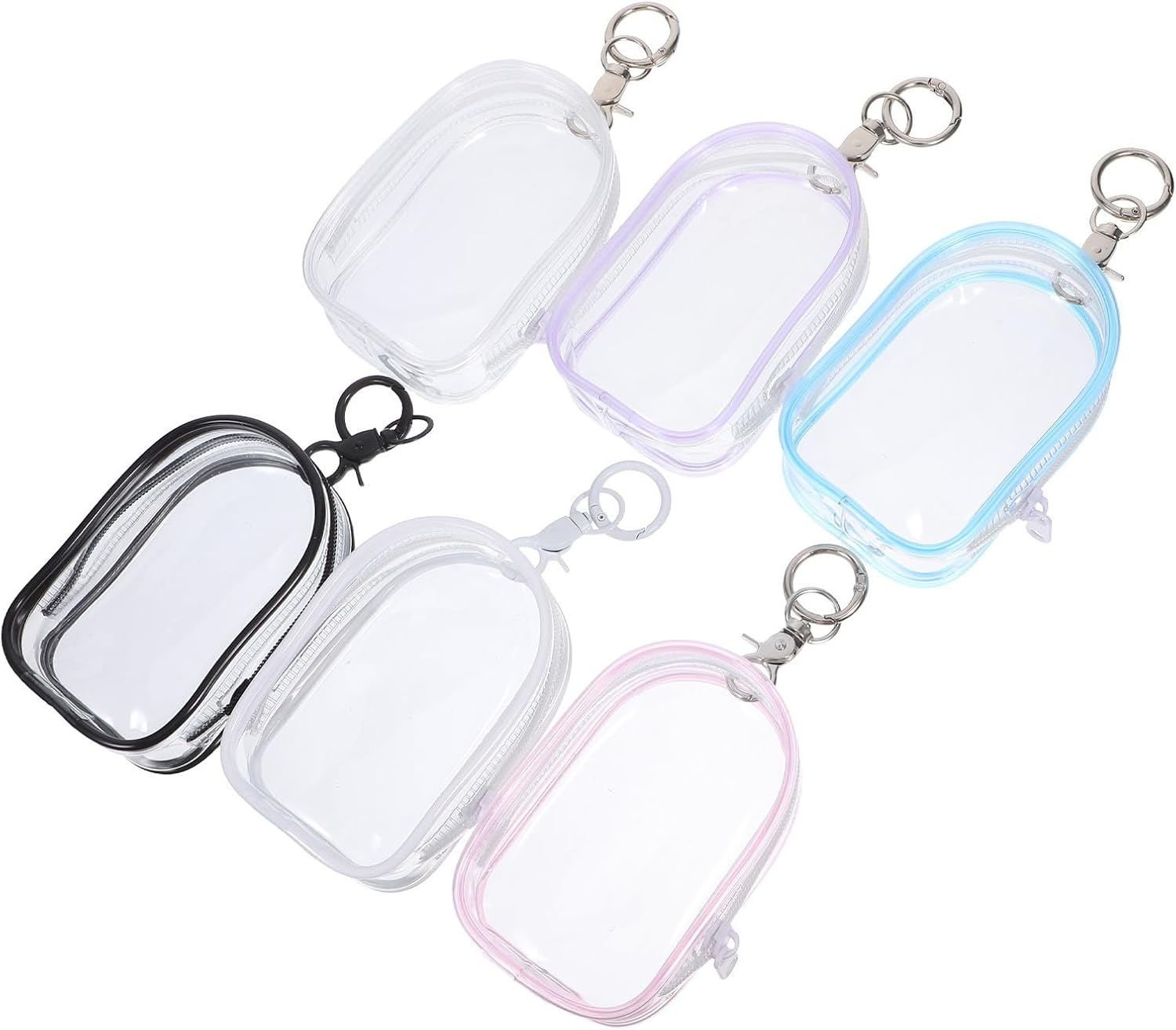 6pcs Figure Display Bag Spherical Plastic Carrying Case, with Keychain