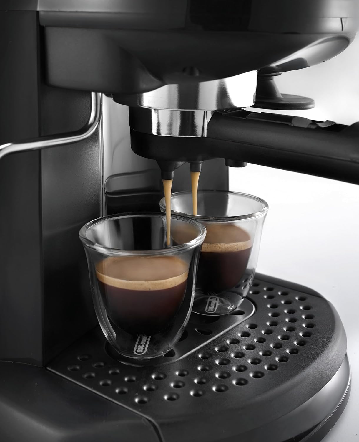 Generico Macchina manuale da Caffè Espresso e Cappuccino, Caffè in Polvere o in Cialde, Montalatte classico per Cappuccini, Serbatoio Estraibile da 1.1 L, Caldaia acciaio inox