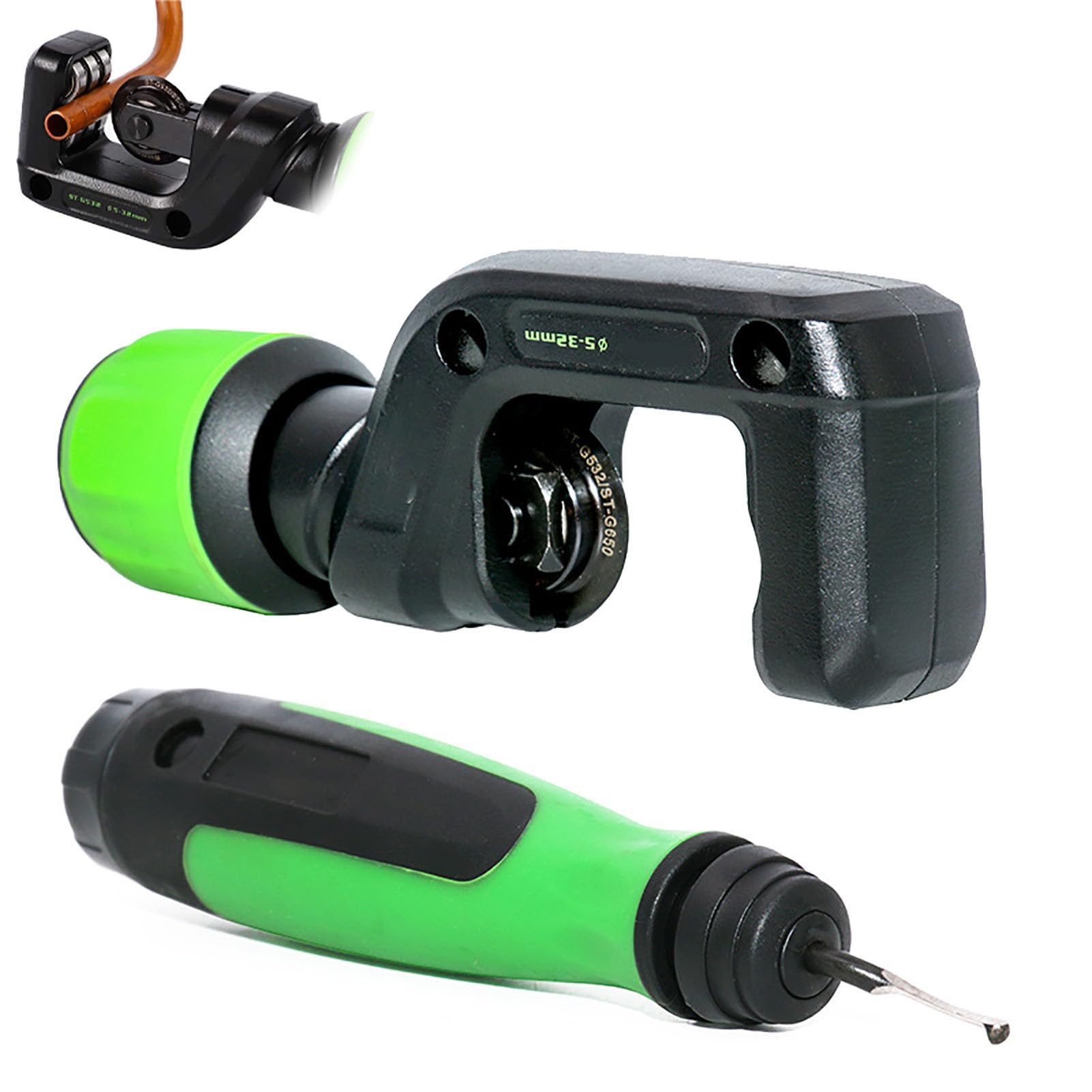Kit de Herramientas para abocardar tuberías con cortatubos y Herramienta de desbarbado, Herramienta de abocardado excéntrica para tuberías, Herramientas Esenciales para una fácil instalación.