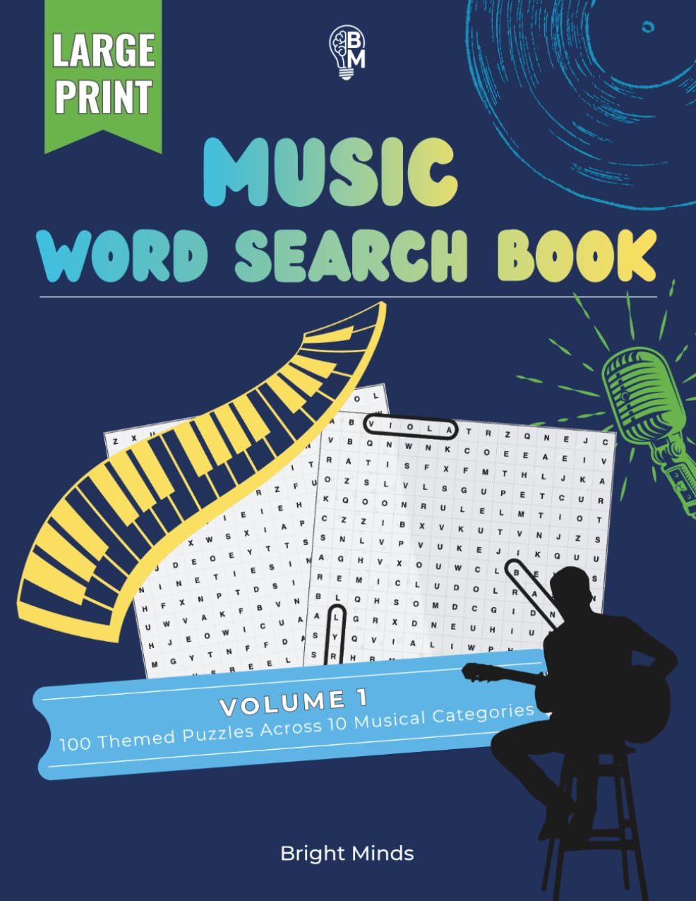 Music Word Search Book: Large Print Puzzles for Adults and Seniors — 100 Music-Themed Challenges Across 10 Categories