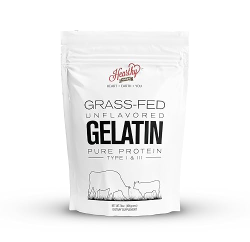 Hearthy Foods Gelatina de res en polvo de gelatina sin sabor para mujeres y hombres Apto para dieta keto y paleo fortalece la inmunidad, apoya la