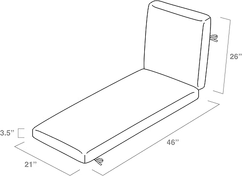 Miniatura 5 de Arden Selections ProFoam Essentials - Cojín para tumbona para exteriores, 72 x 21 pulgadas, color gris piedra Leala