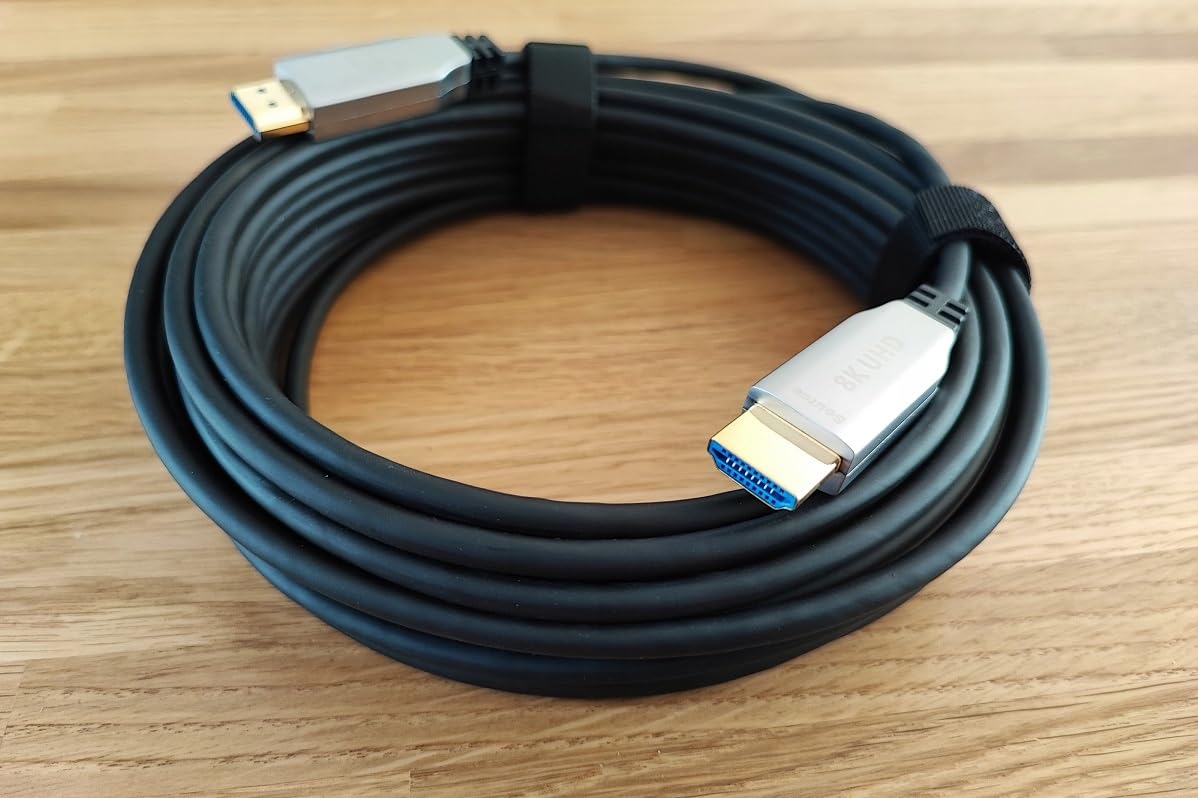 Cavo ottico 8K HDMI Fibre 10M HDMI 2.1 48Gbps 8K @ 60Hz 4K @ 120Hz Dynamic HDR/eARC/HDCP 2.2/3D Slim flessibile per HDTV/Projector/Home Cinema/TV Box/Gaming Box