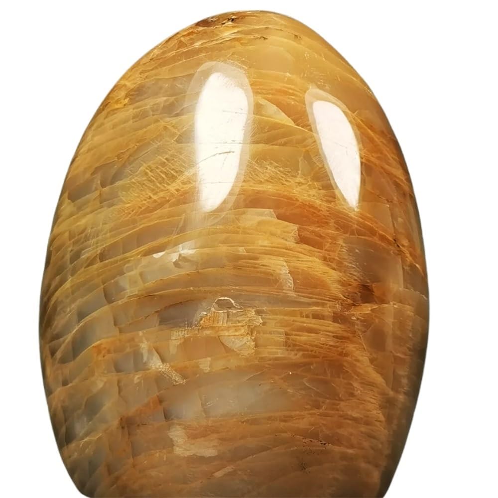 AARTERZZA 1pc 410-550g Peach Moonstone Rock Crystal Free-Form Standing Stone
