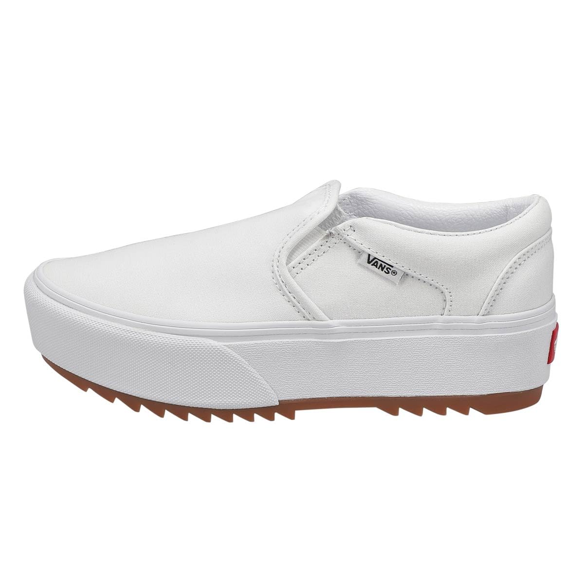 Vans Unisex Asher Platform Sneaker - Slip On Style - Canvas White