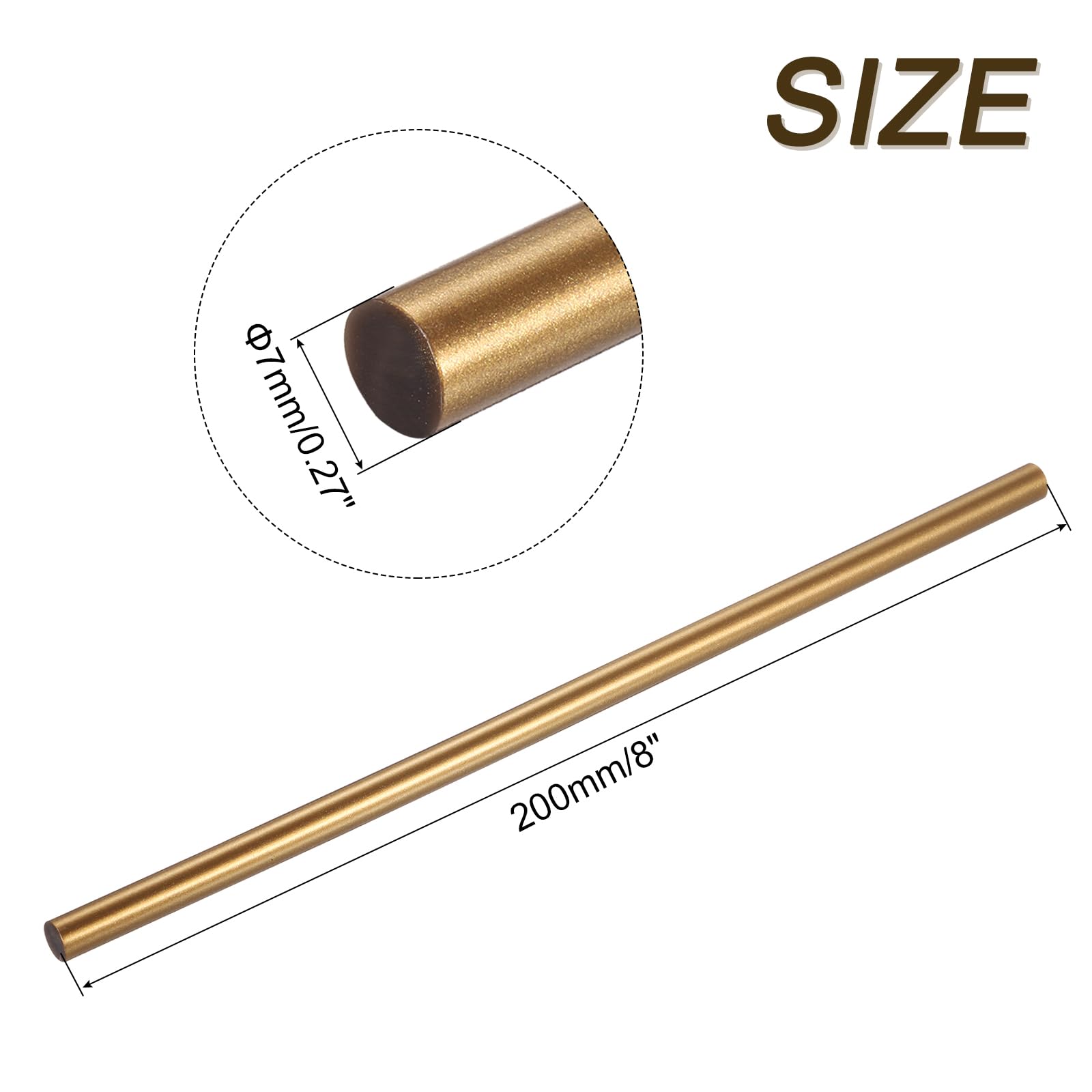 QUARKZMAN Mini Bastoncini di Colla a Caldo per Pistola Colla 7mm x 200mm Bronzo Oro 12pz