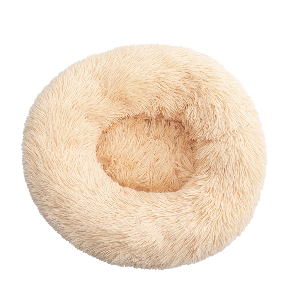 DOTBUY-SHOP Large Dog Bed Washable, Soft Comfy Cat Bed Felt Donut Dog Bed, Pet Bed With Slip-Resistant Bottom, Orthopedic Dog Beds Gift for Small Dogs and Cats (40cm,Apricot)