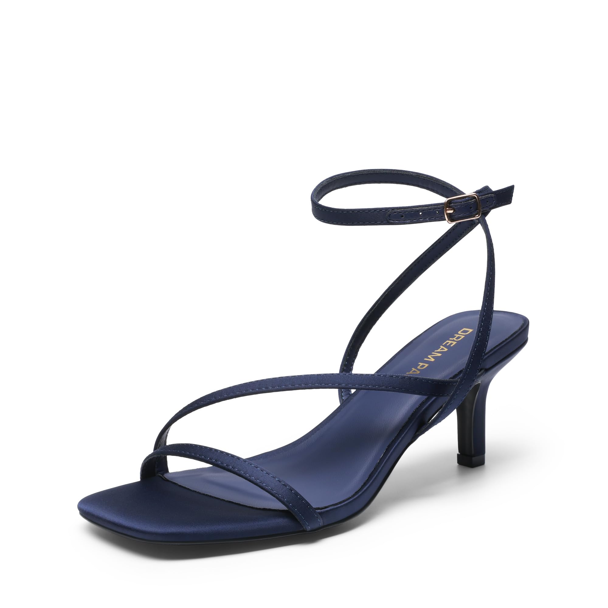 Women's Low Kitten Heels Strappy Open Square Toe Ankle Strap Sexy Fashion Comfort Dress Shoes Party Heeled Sandals