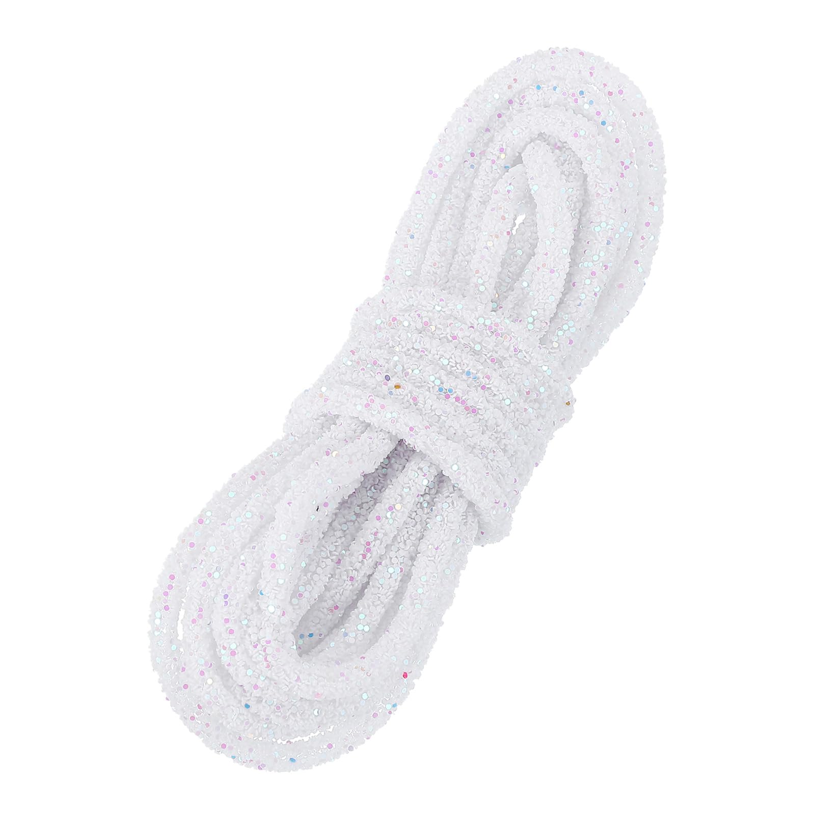 PATIKIL Sequins Rope, 5.5 Yard 6mm Sequins Rhinestone Tube Cord pour Wedding Dresses Earring Costume Clothing Shoes Jewelry DIY Crafts Making Accessory, White - 1