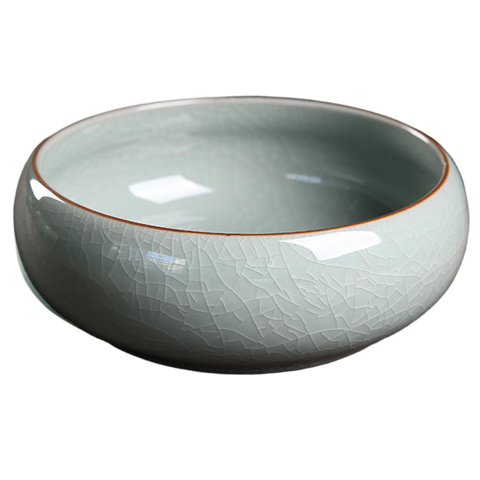 Takingup Lotus Bowl Planter Ceramic Flower Bowl without Drainage Hole Bonsai Pot for Hydroponic Plants, Water Lily, Aquatic Plants, Indoor Outdoor Garden Decor, Shallow Planter