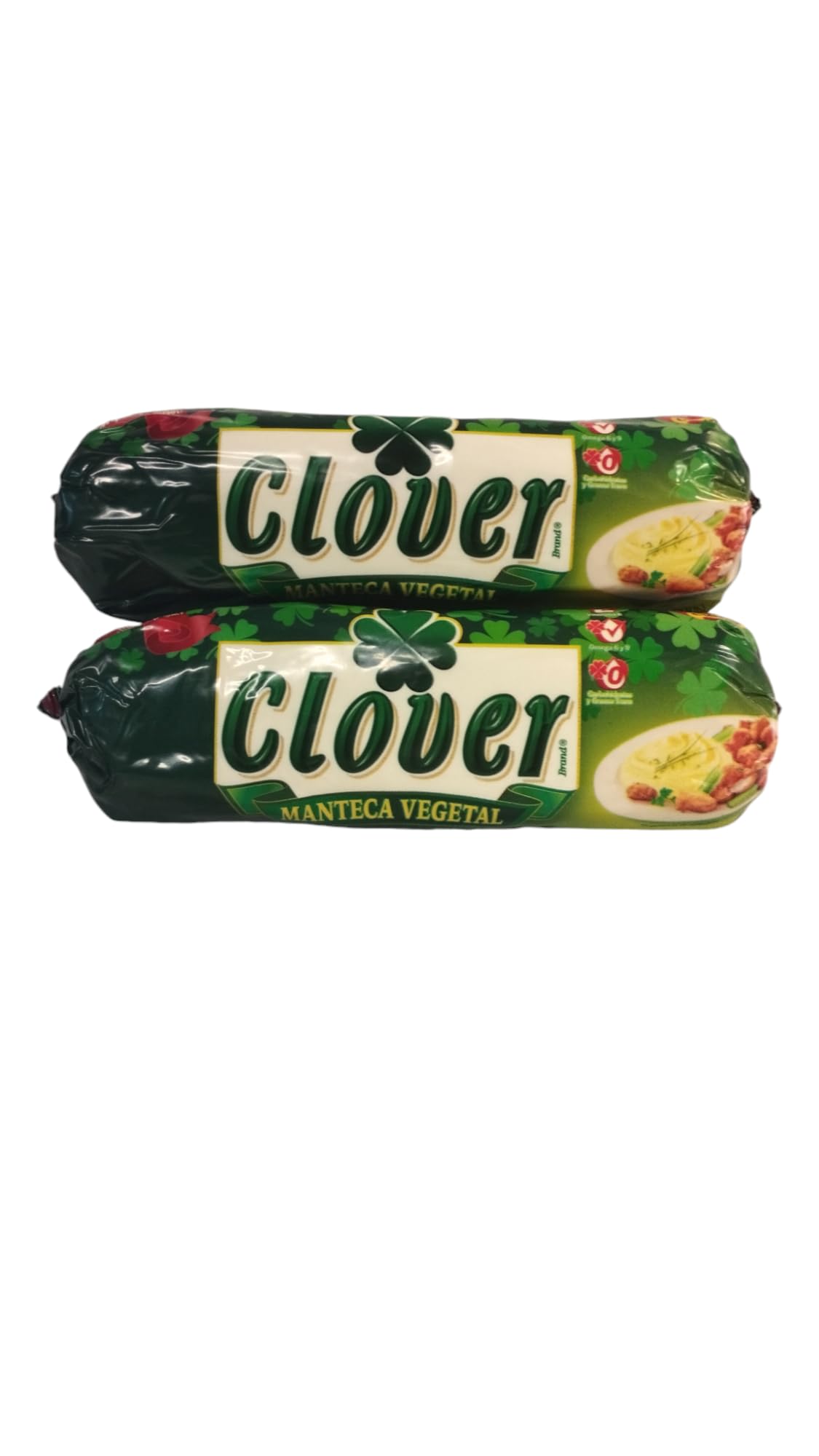 MANTECA VEGETAL CLOVER BRAND PARA FREIR Y COCINAR PACK DE 2 409 GRAMOS