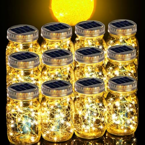 Cooo 12 Pack Gifts for Him Her Solar Lanterns Outdoor