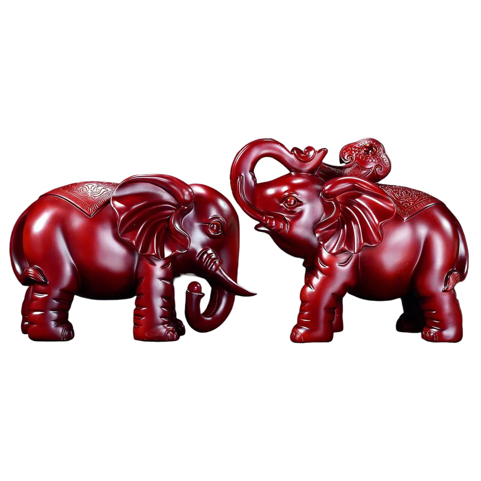 Decorazione Elefante In Legno Arte Rustica Decorativa Artigianale | Statuetta Elefante Portafortuna in Legno Per Scrivania, Desktop, Mensola, Libreria, Camera Da , Soggiorno