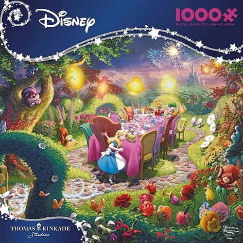 Rompecabezas Ceaco - Thomas Kinkade: Alicia en el País de las Maravillas, 1000 piezas para adultos | Arte de Thomas Kinkade, fabricado en EE.UU., cartón reciclado, tamaño final 26,75 x 19,75 pulgadas, incluye póster y es enmarcable miniatura 3
