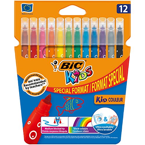 BIC 9246621 Kids Visa Pack de 12 Feutres de Coloriage