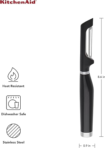 Miniatura 6 de KitchenAid Rebanador de frutas clásico, talla única, rojo y KE112OHOBA KitchenAid Classic Euro Peeler, talla única, negro 2