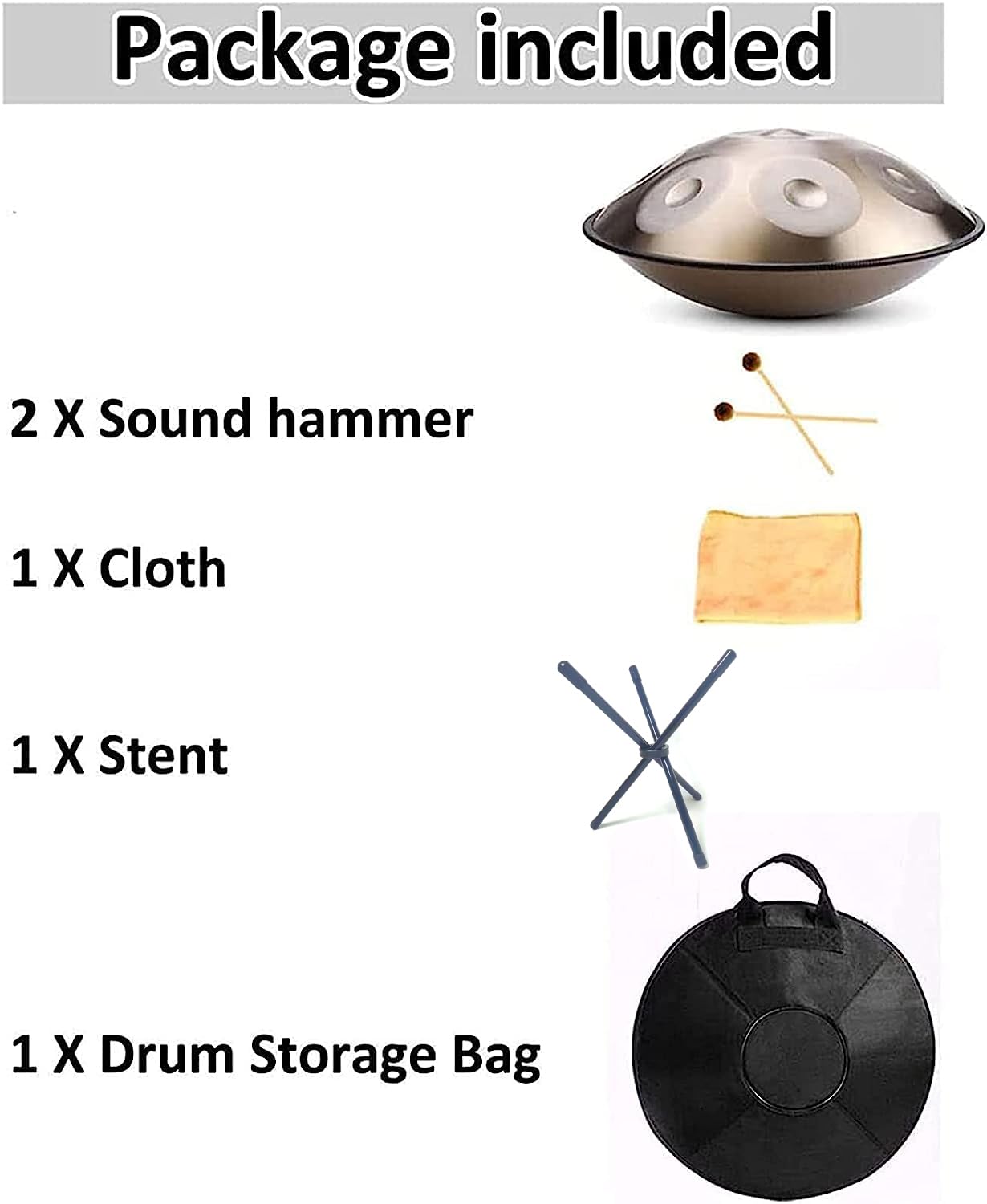 Handpan In Acciaio Da 22 Pollici - Tamburo A 9 Note Con Suono Risonante E Borsa Imbottita Inclusa - Foto 5