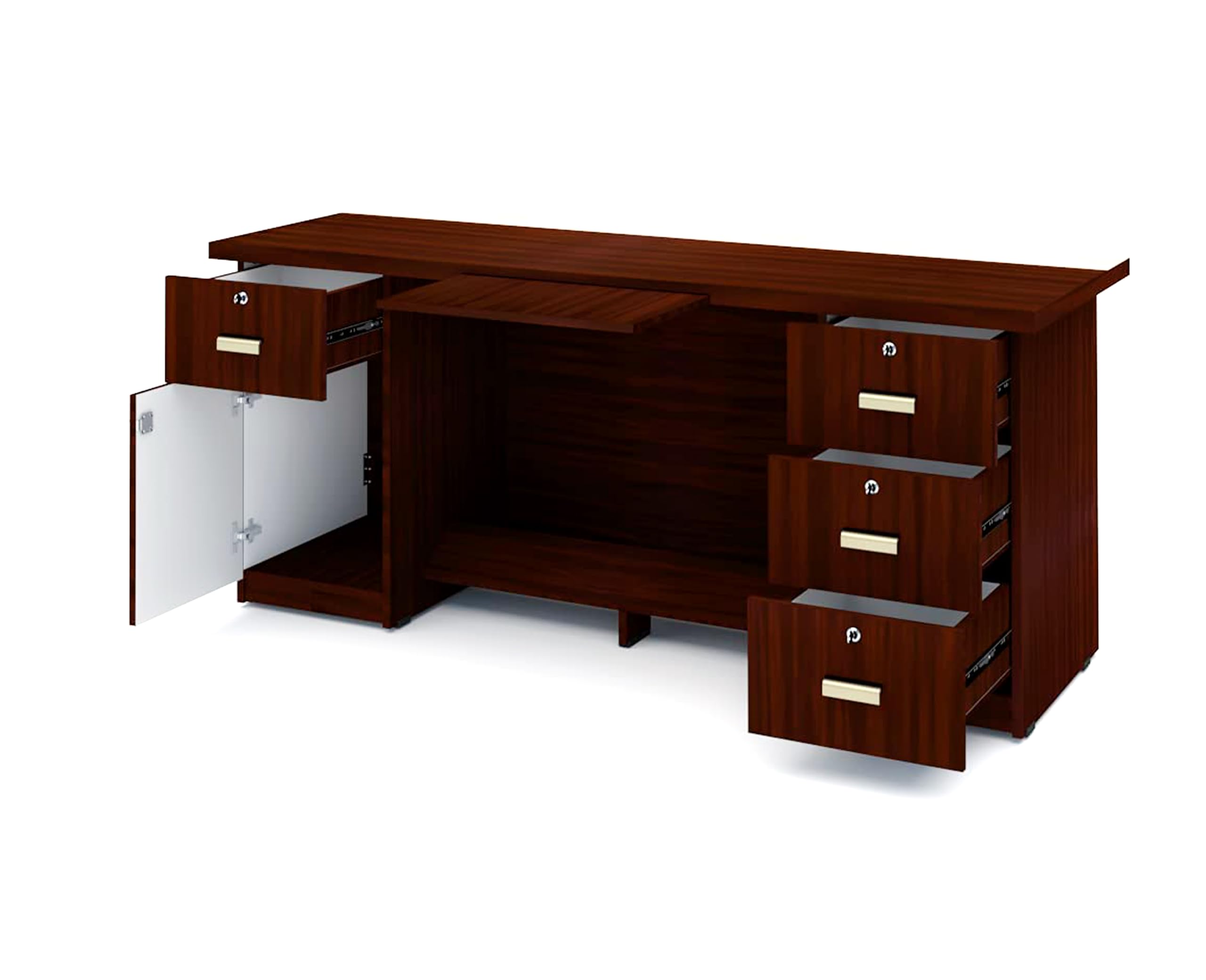 Hiroyuki　TRUCK FURNITURE DESK DURAFUR Executive Office Desk | 6x2.5 ft Engineered Wood Table