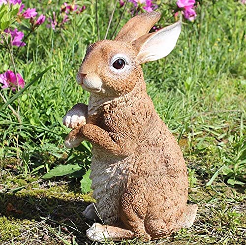 Figurine lapin en résine haute résistance de 29cm pour extérieur