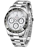 Men's Watch BENYAR Fashion Quartz Movement Wrist Watch Analog Chronograph Business Waterproof and Scratch Resistant Stainless Steel Strap Leisure Sports Watches for Men