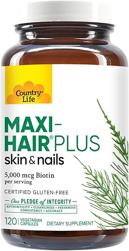 Miniatura 5 de Country Life Maxi Hair Plus 5000 mcg Biotin 120 VegiCaps