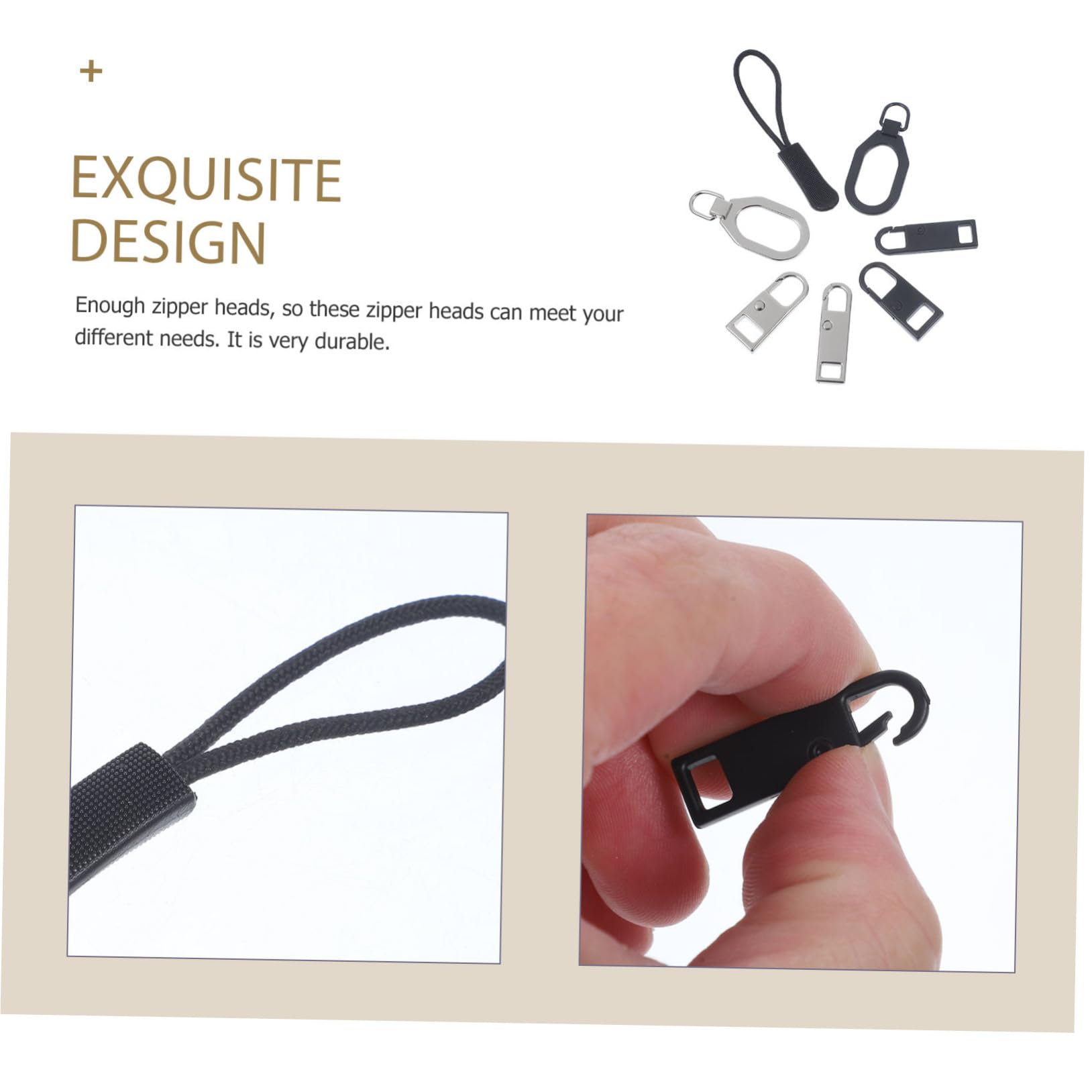 STOBOK 96piezas Kit De Reparación De Cremalleras Tiradores y Cabezas De Cremallera Para Ropa Mochilas y Equipaje Accesorios