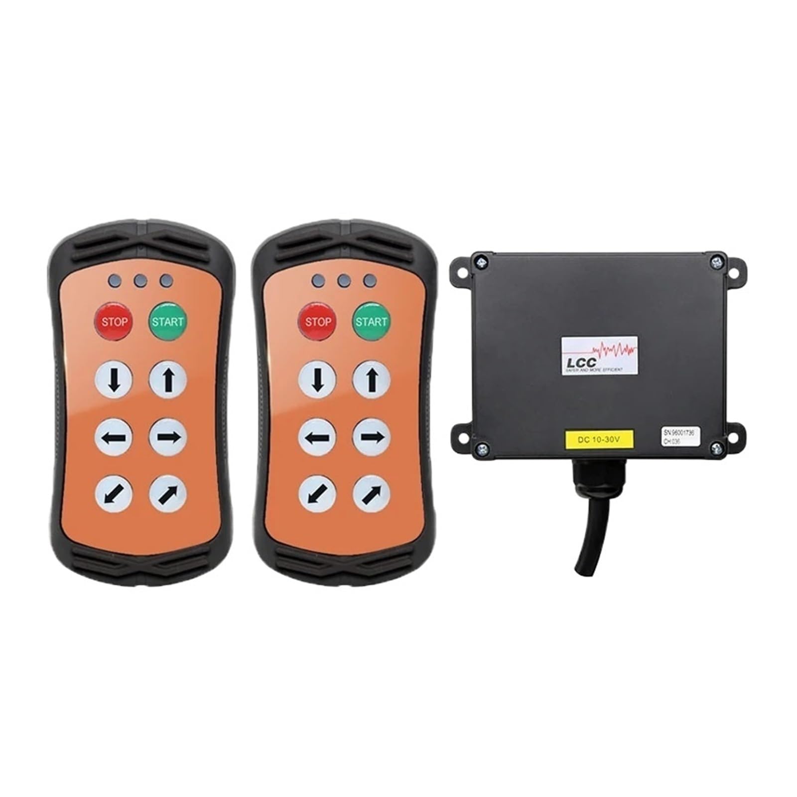 Télécommande Industrielle Sans Fil A600 À 6 Boutons For Hayon De Voiture Vitesse Unique, Interrupteur Commande 12 V For Grue Élévatrice Signal Stable Commande Précise(Orange set02,AC-DC 36-450V)