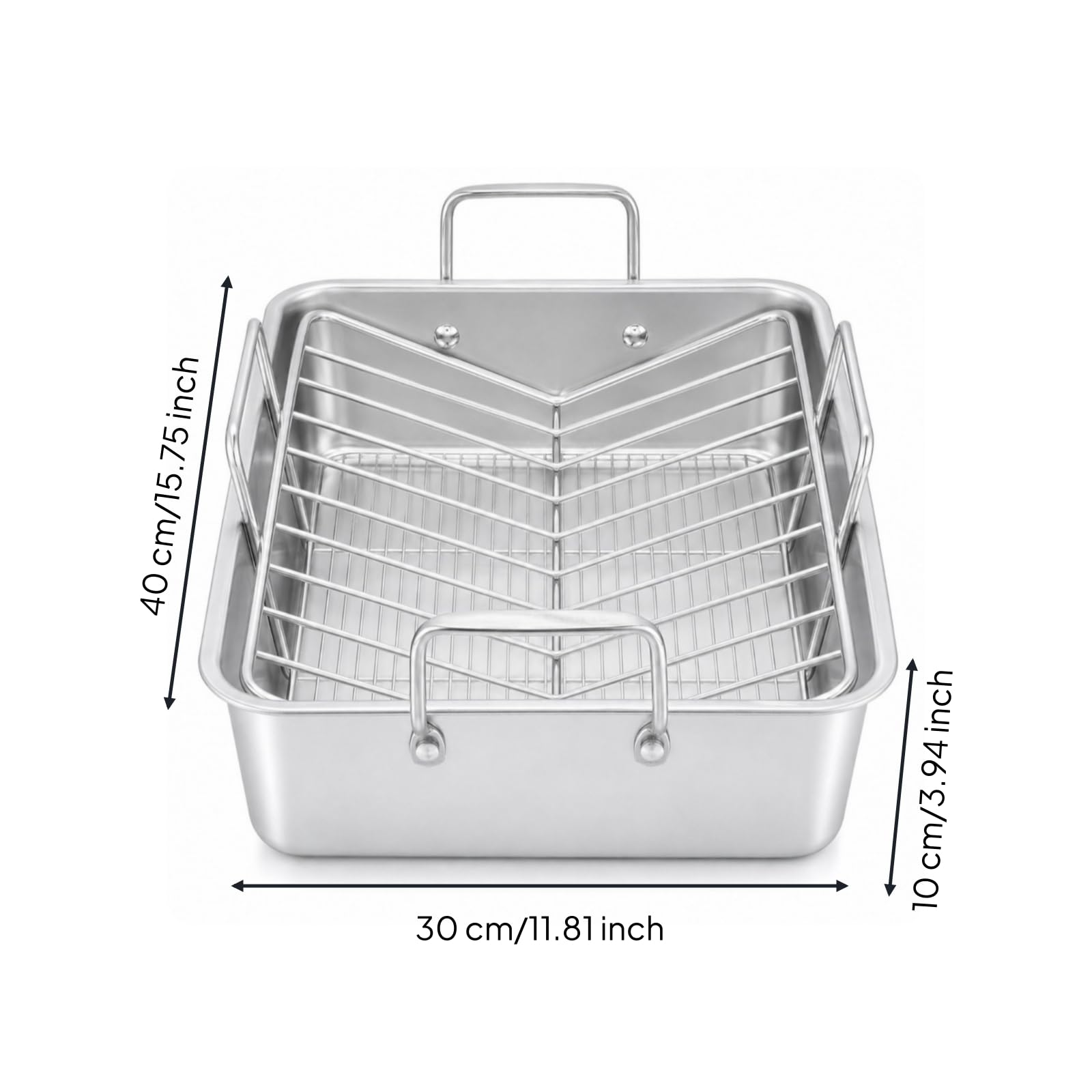 Sharplace Rejilla para Enfriar Acero Inoxidable | profunda, Rustira con Rejilla en V, Resisn Al Óxido, Enfriamiento, para Cocina