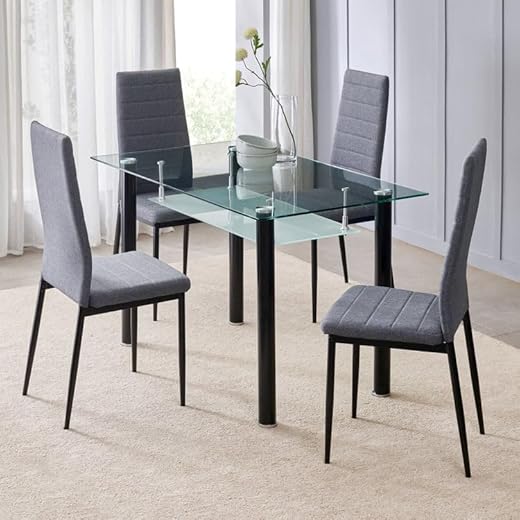 Helios Frank Set of 4 Dining Chairs - Grey
